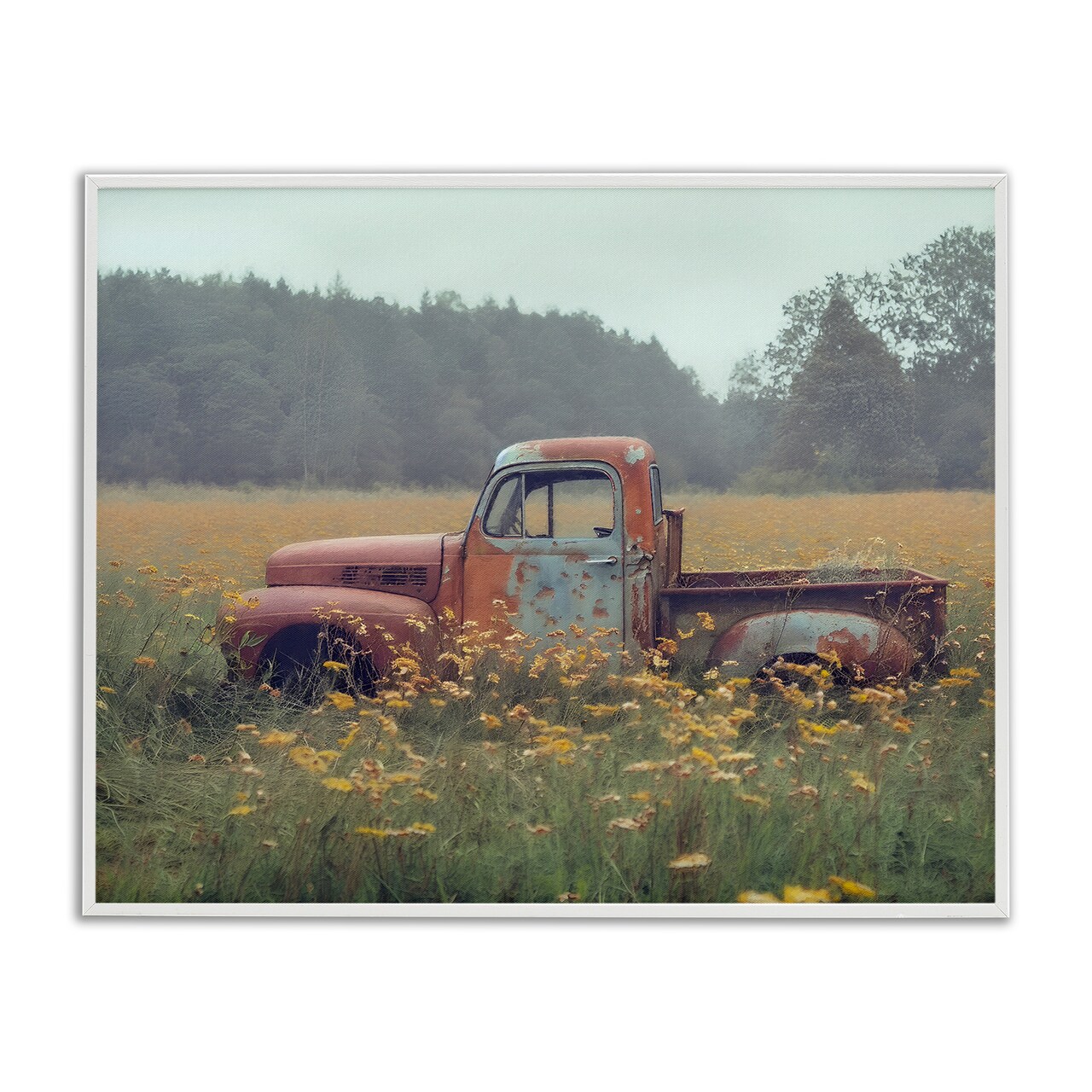Stupell Industries Rustic Pickup in Country Meadow Framed Giclee By Steve Hunziker